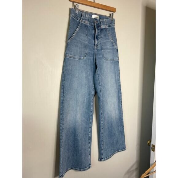 NEW Frame Modern Pocket Utility Pocket High-Rise Denim Jean Carpenter Size: 26 - Picture 3 of 7